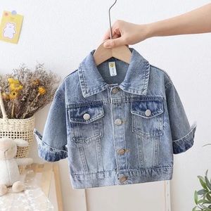 Kids denim jacket with duck cartoon character!